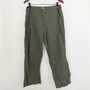 Gap Wide Leg Linen Blend Pants Green Size 12